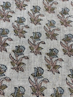 Petra Block Printed Linen Fabric Linen Fabric