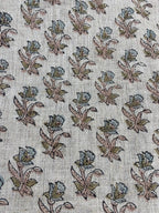 Petra Block Printed Linen Fabric Linen Fabric