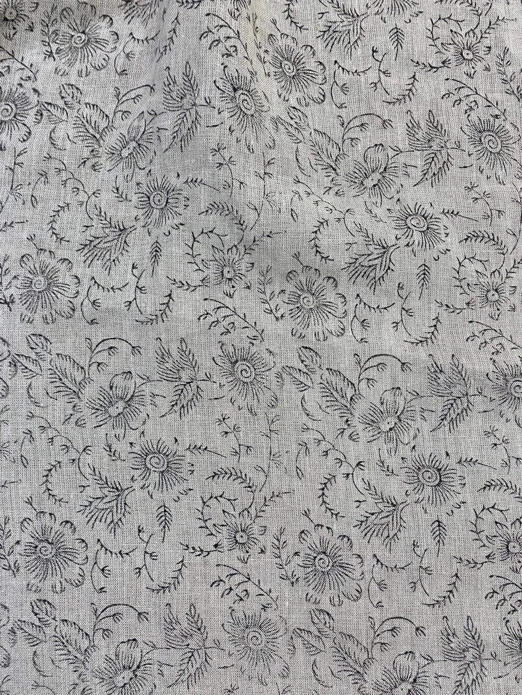 Rosa Block Print Linen Linen Fabric