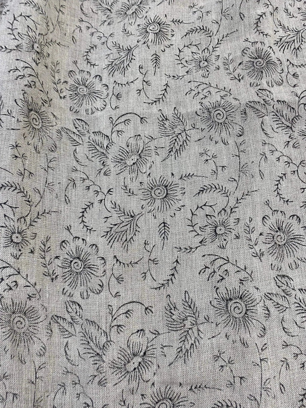 Rosa Block Print Linen Linen Fabric