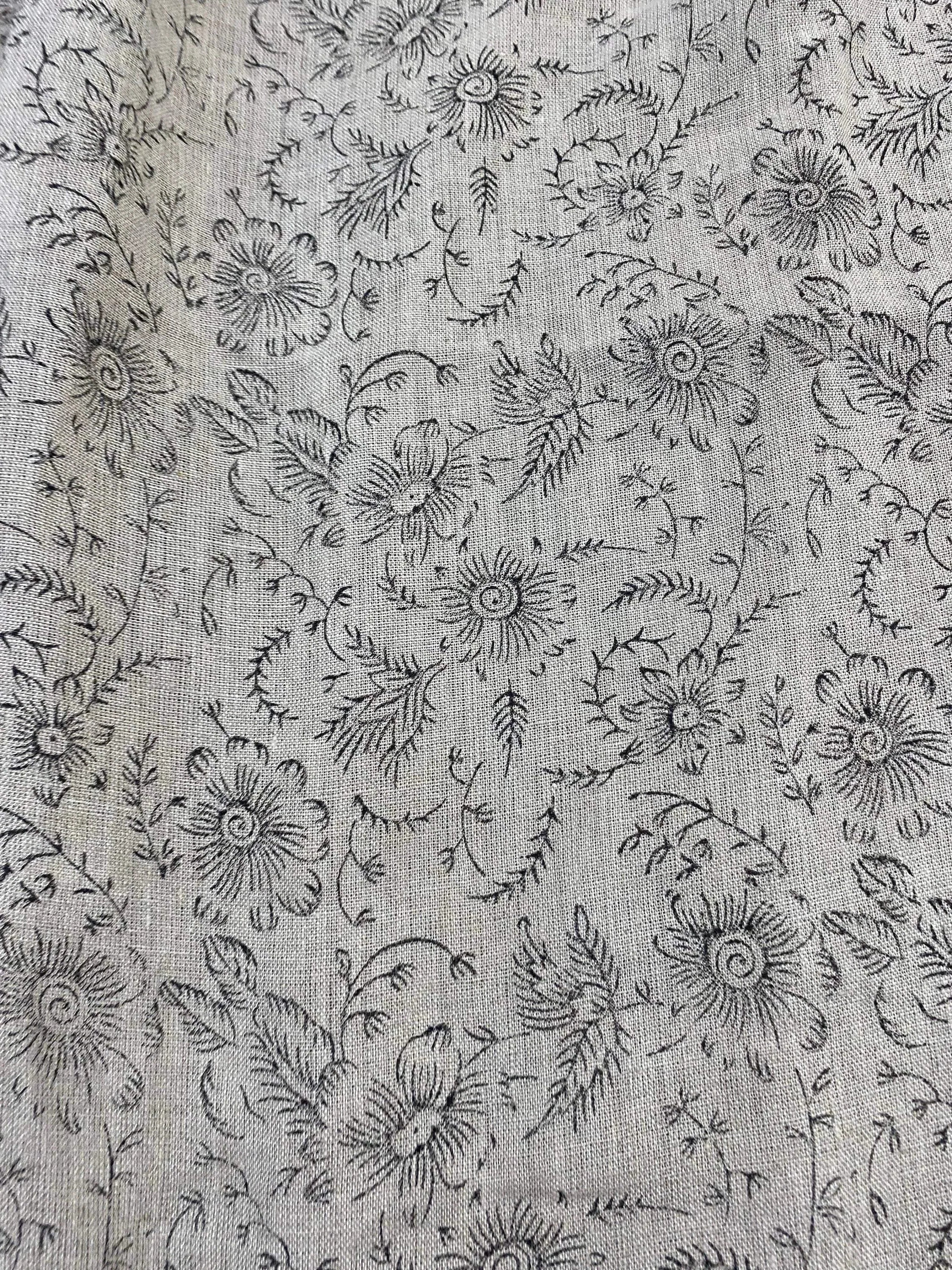 Rosa Block Print Linen Linen Fabric