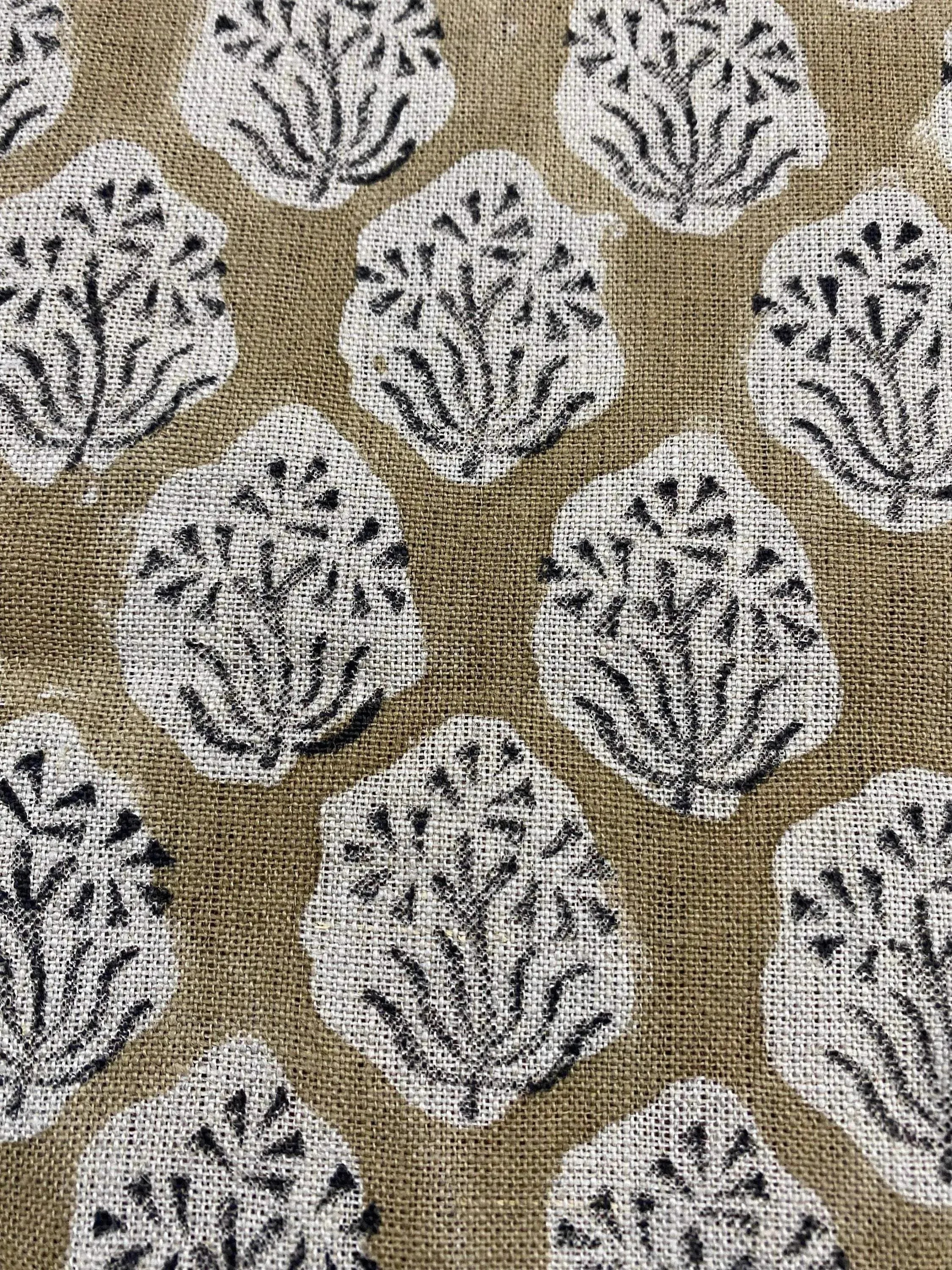 Aster Hand Block Linen Fabric Linen Fabric