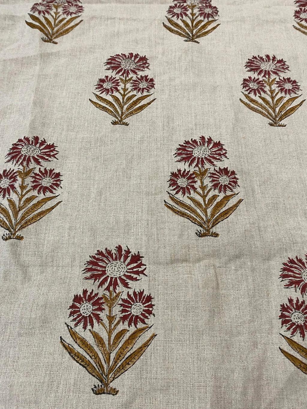 Zella Hand Block Linen Linen Fabric