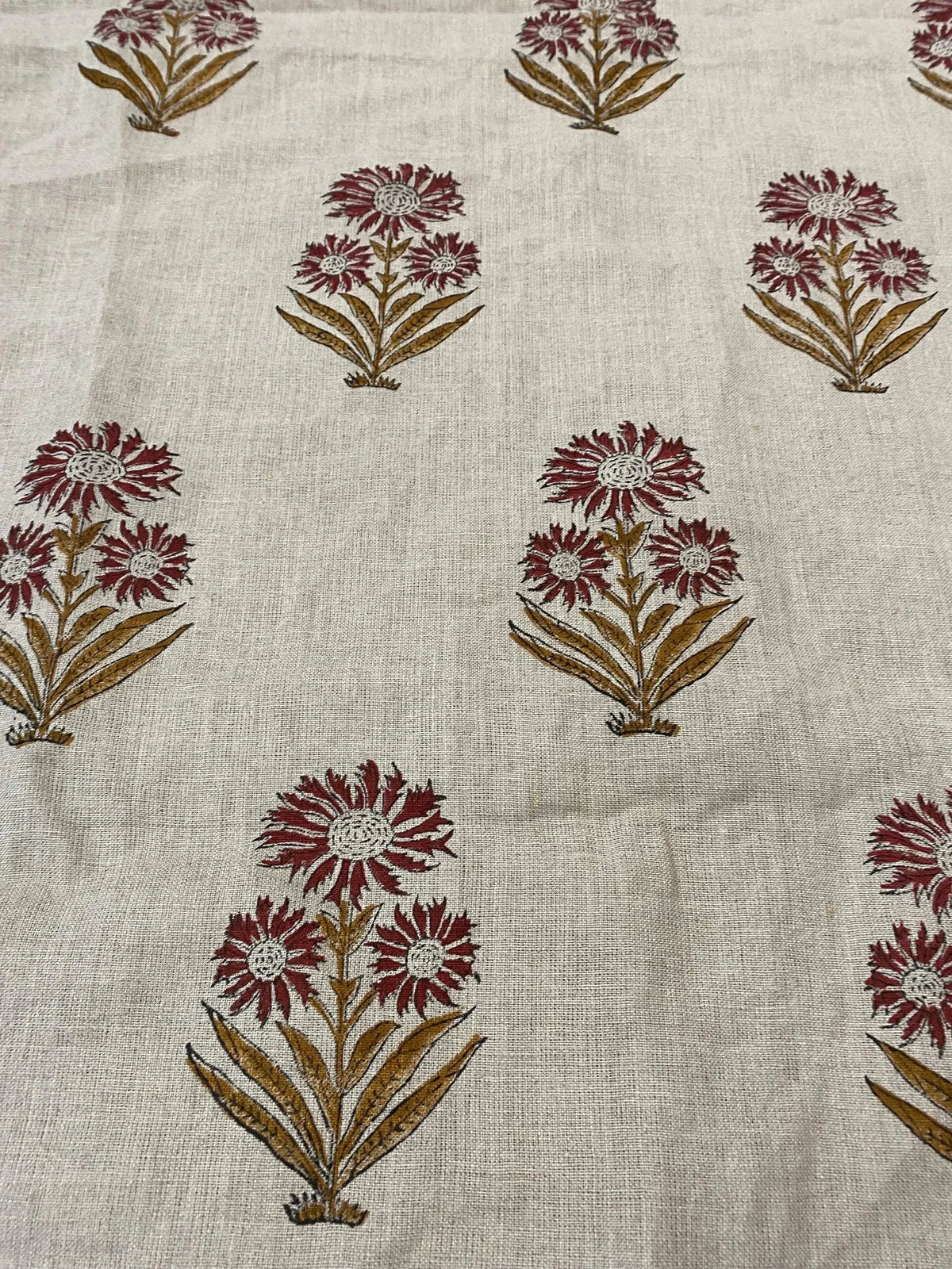 Zella Hand Block Linen Linen Fabric