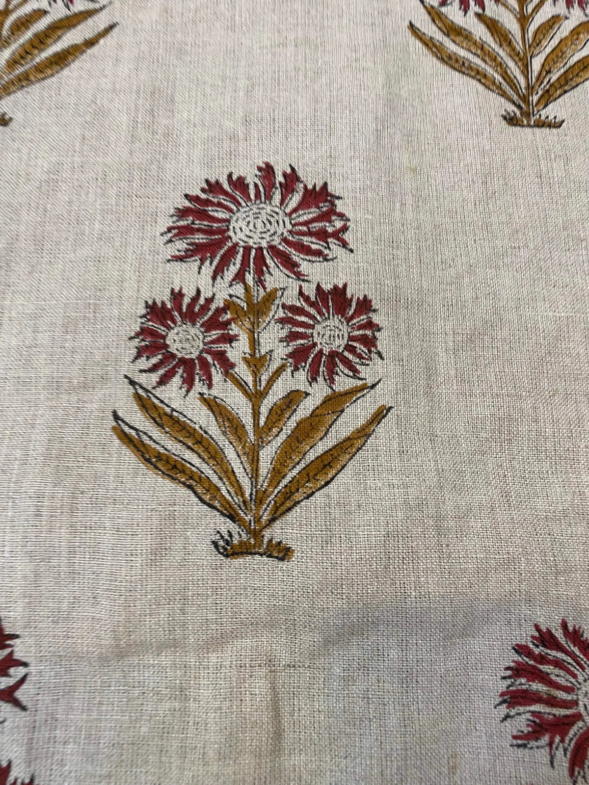 Zella Hand Block Linen Linen Fabric