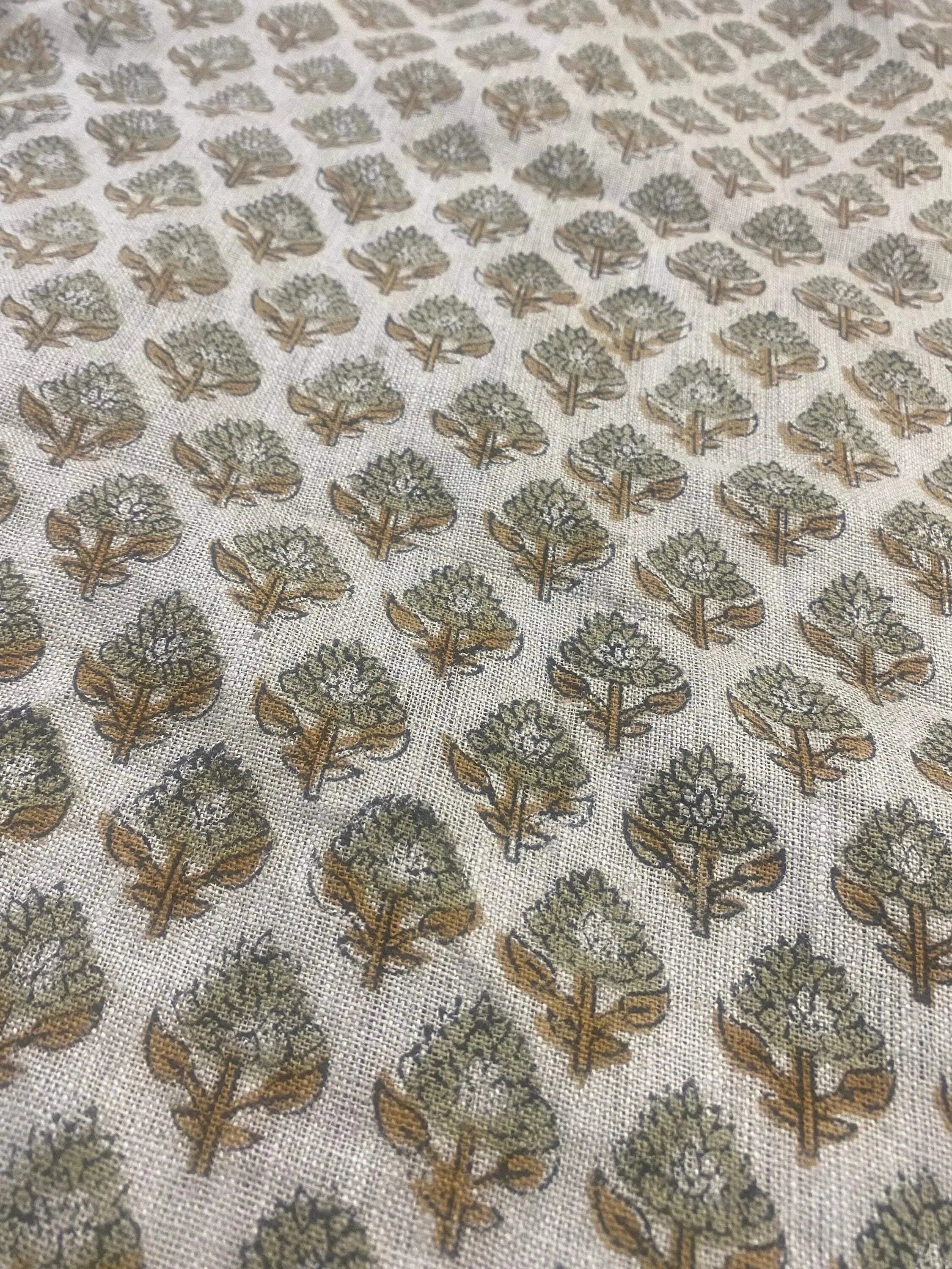 Orla Hand Block Linen Fabric Linen Fabric