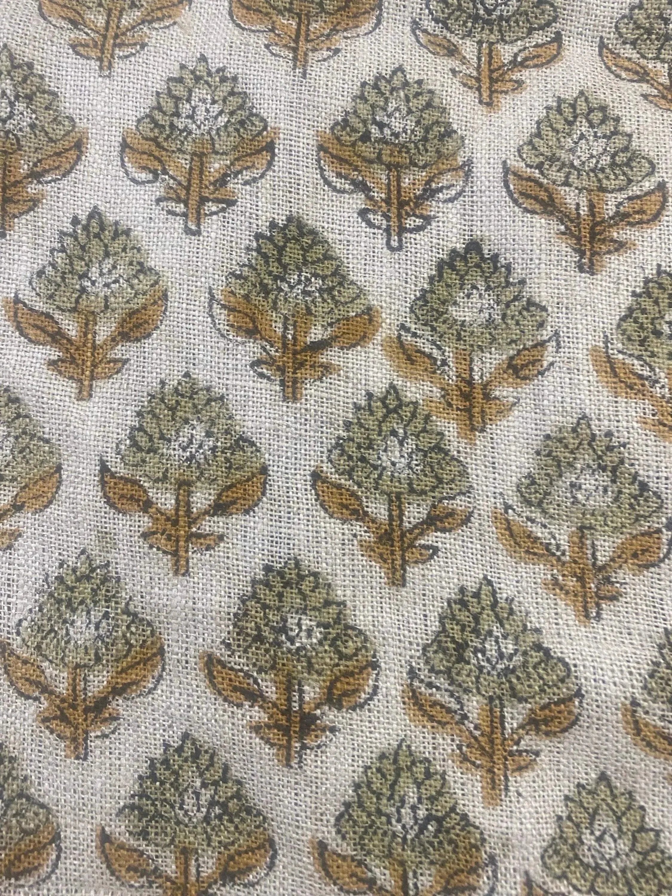 Orla Hand Block Linen Fabric Linen Fabric