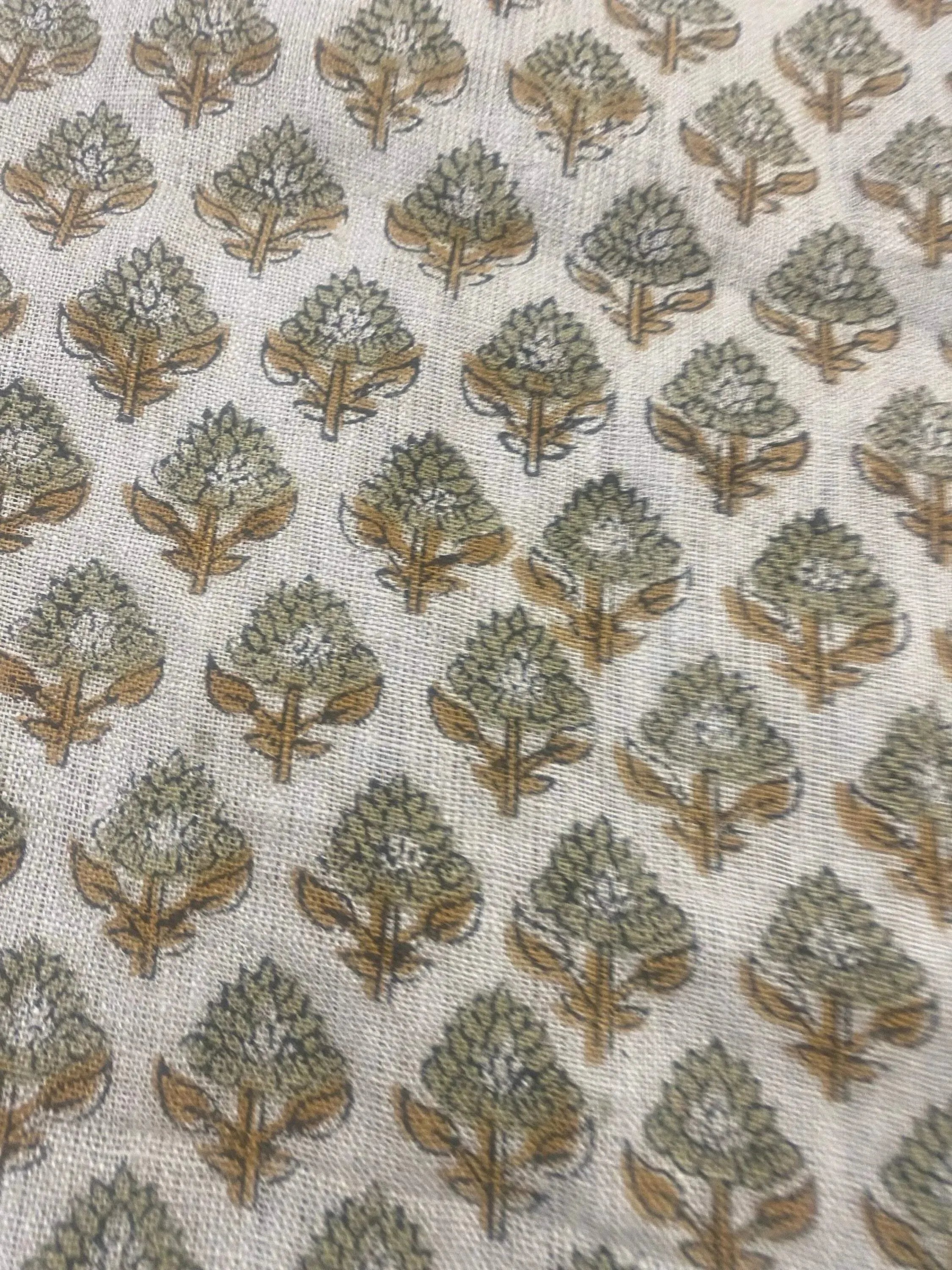 Orla Hand Block Linen Fabric Linen Fabric