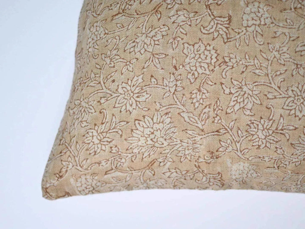 Abbey Botanical Print Soft Fawn Pillow Cover Pillow Covers