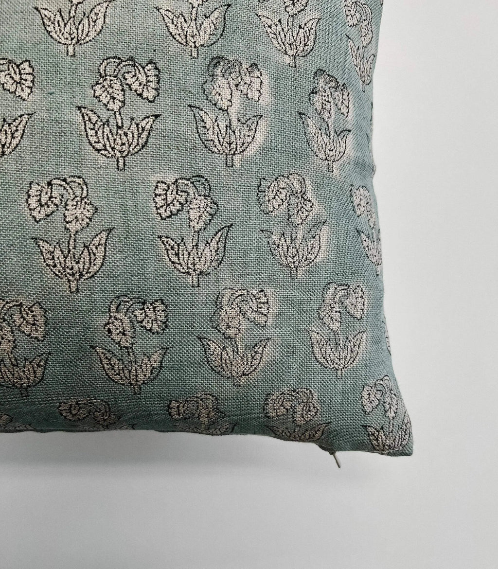 Felicity Ditsy Prints Washed Aqua Pillow Cover Pillow Covers