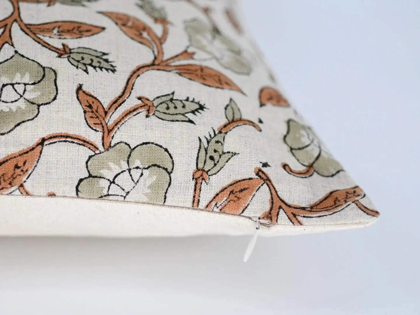 Mabel Botanical Print Warm White Pillow Cover Pillow Covers