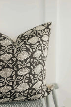 Phoebe Botanical Print Black Pillow Cover Pillow Covers