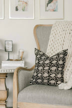 Phoebe Botanical Print Black Pillow Cover Pillow Covers