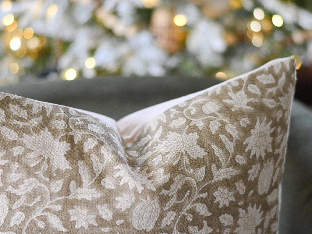 Molly Botanical Print Deep Caramel Pillow Cover Pillow Covers