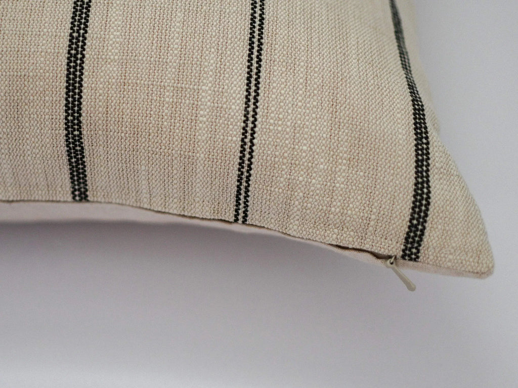 Nettie Stripe Natural Linen Pillow Cover Pillow Covers