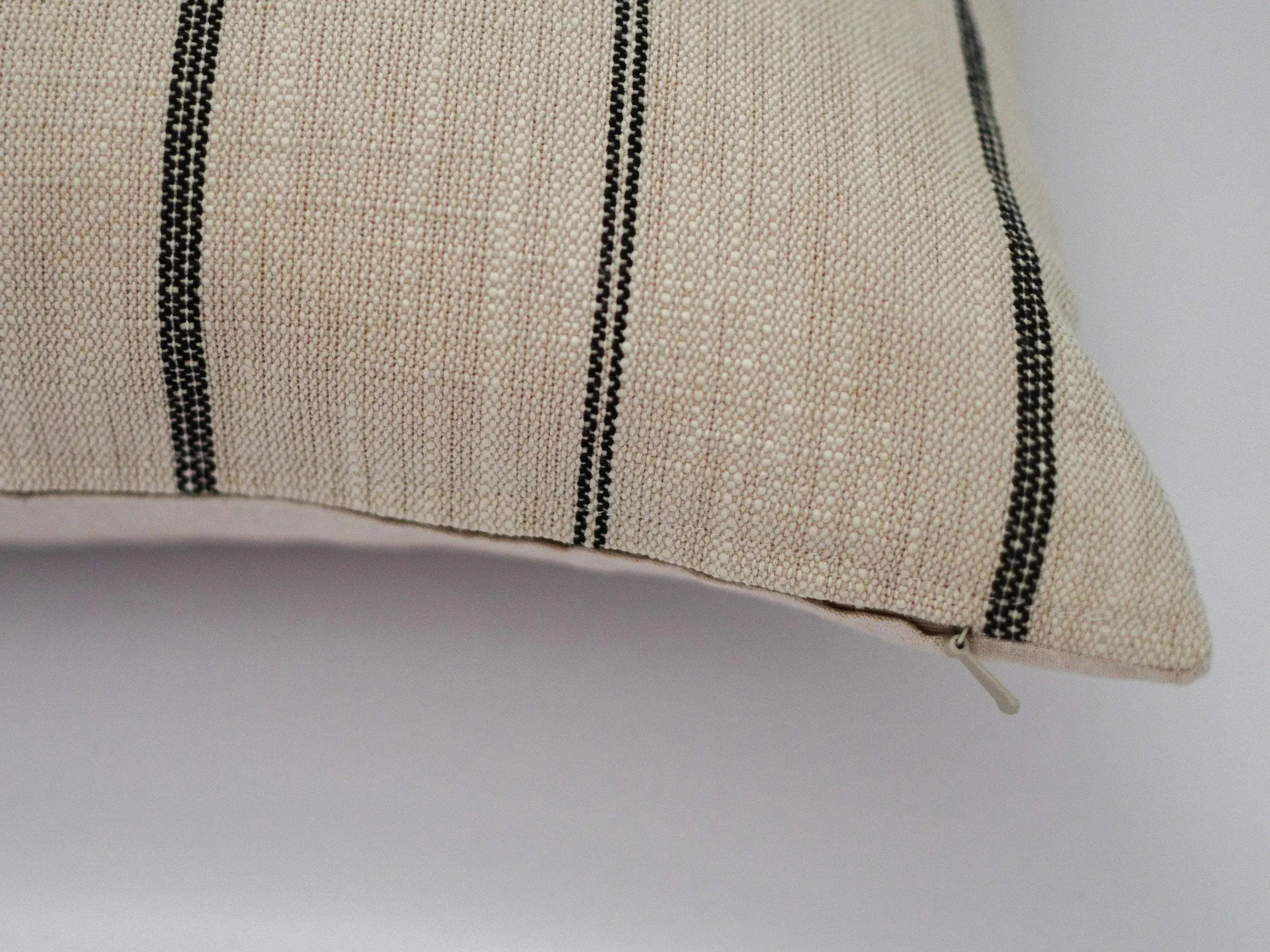 Nettie Stripe Natural Linen Pillow Cover Pillow Covers