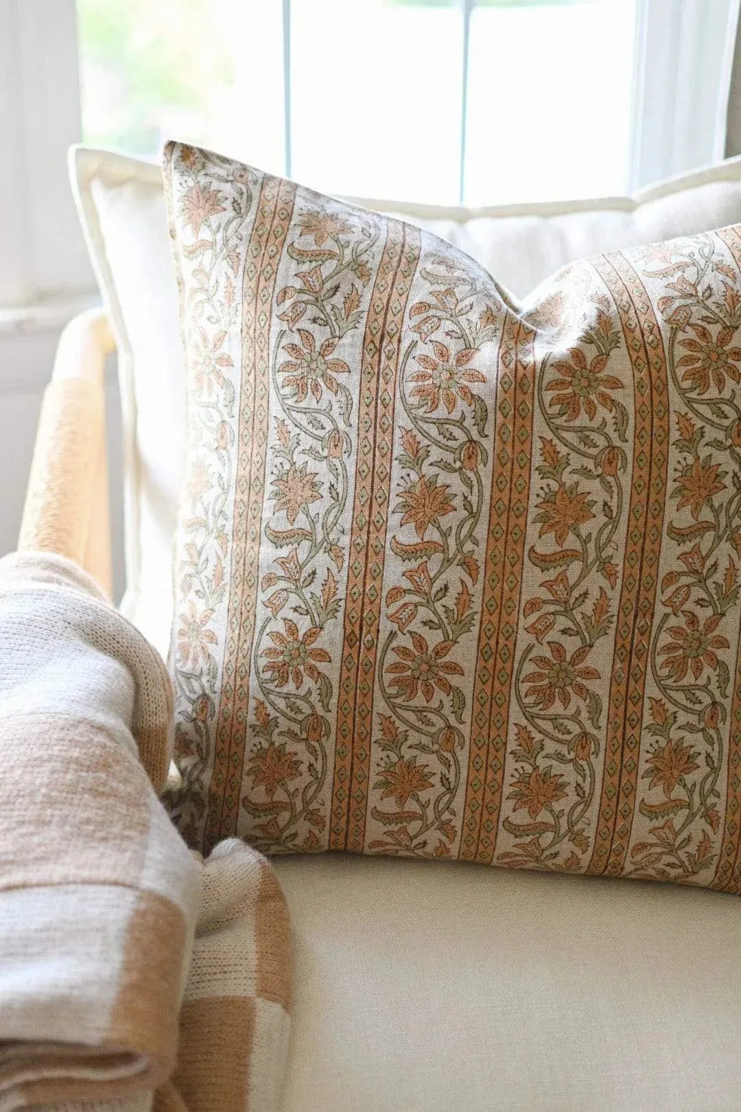 Serah Botanical Print Warm White Pillow Cover Pillow Covers