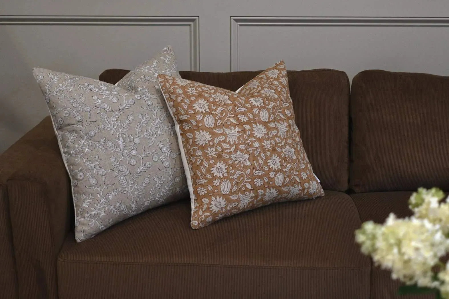 Harry Botanical Print Warm White Pillow Cover Pillow Covers