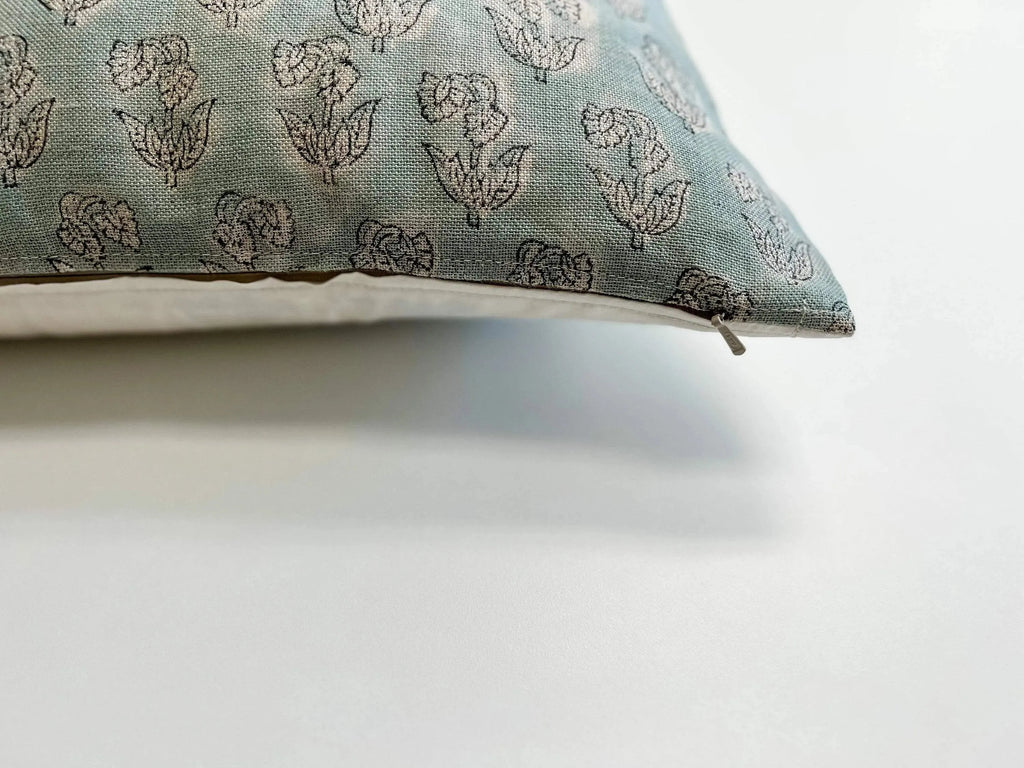 Felicity Ditsy Prints Washed Aqua Pillow Cover Pillow Covers