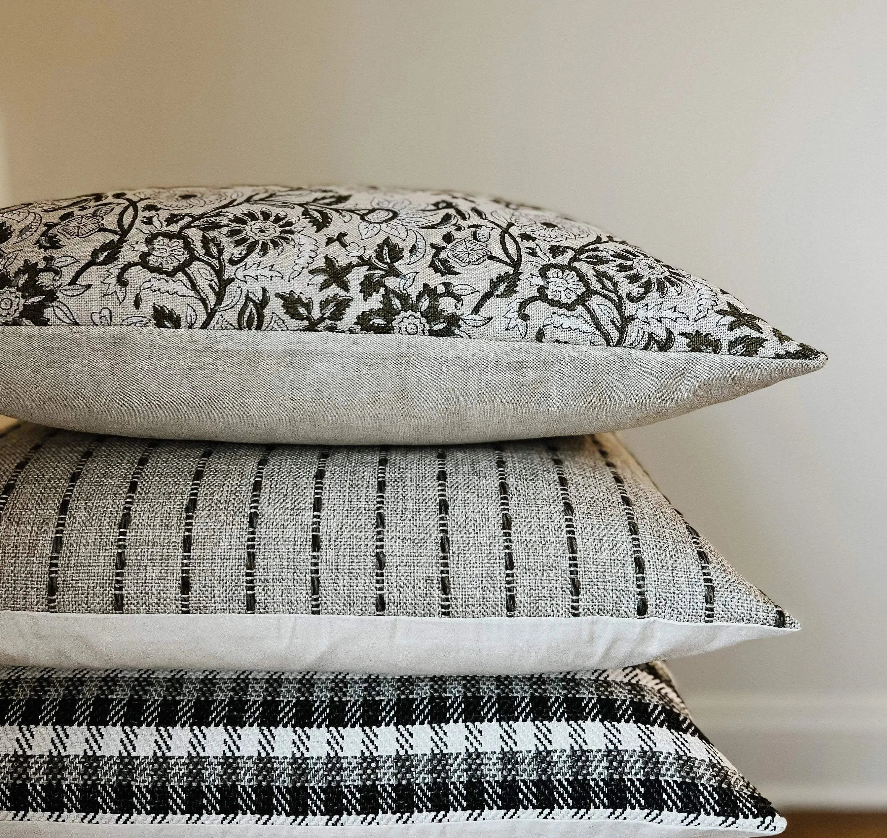 Magnus Check Ash Grey Pillow Cover Pillow Covers