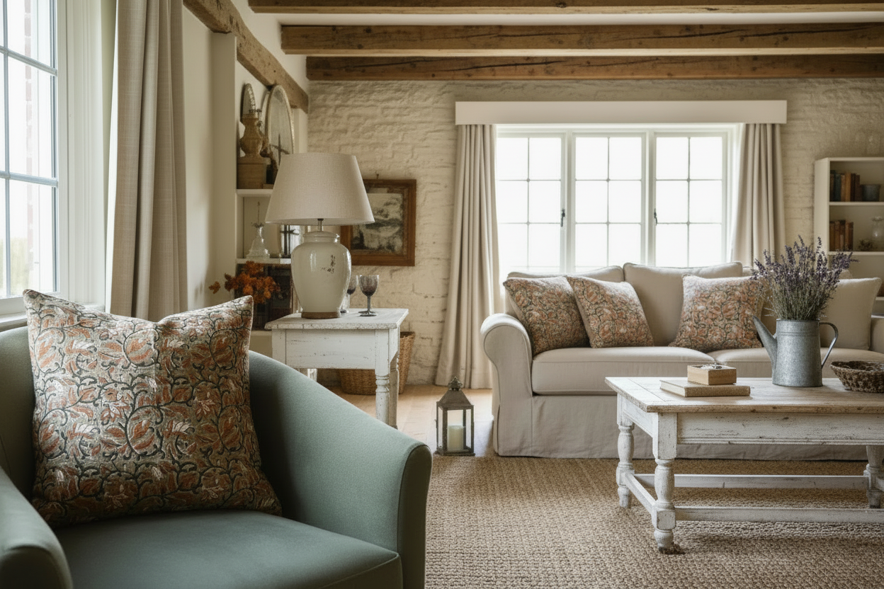 Charles Botanical Print Deep Caramel Pillow Cover Pillow Covers