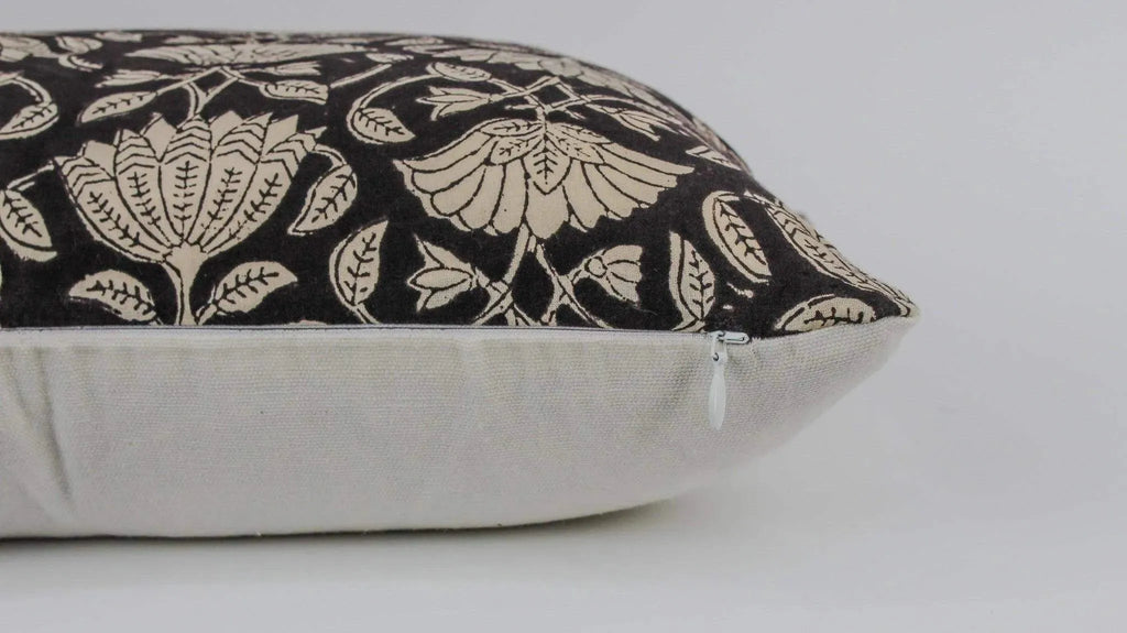 Phoebe Botanical Print Black Pillow Cover Pillow Covers