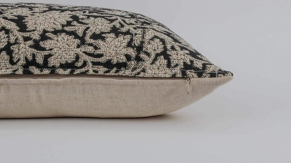 Franny Botanical Print Black Pillow Cover Pillow Covers