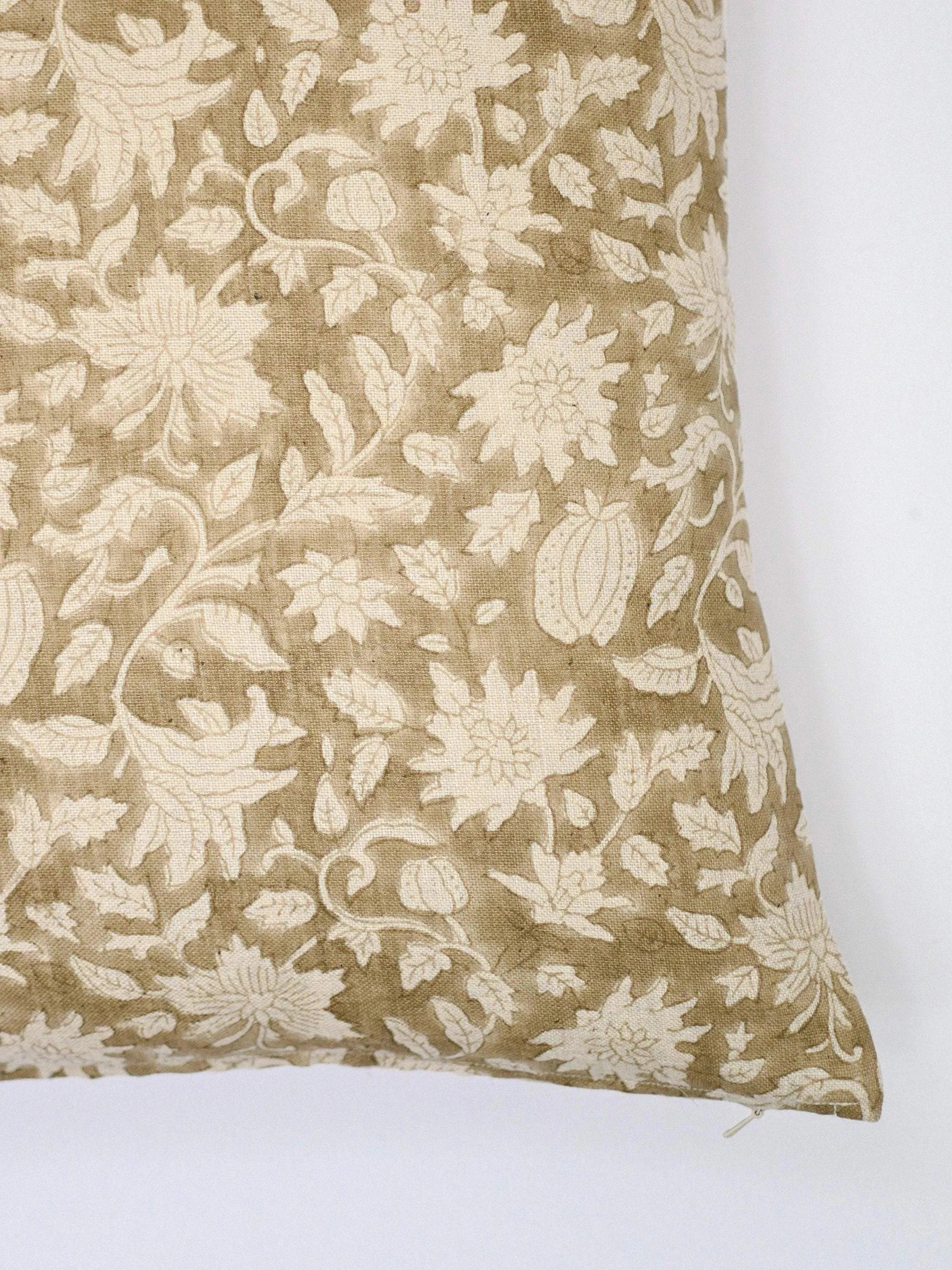 Molly Botanical Print Deep Caramel Pillow Cover Pillow Covers