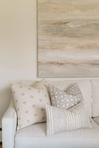 Emma Botanical Print Ash Grey Pillow Cover Pillow Covers