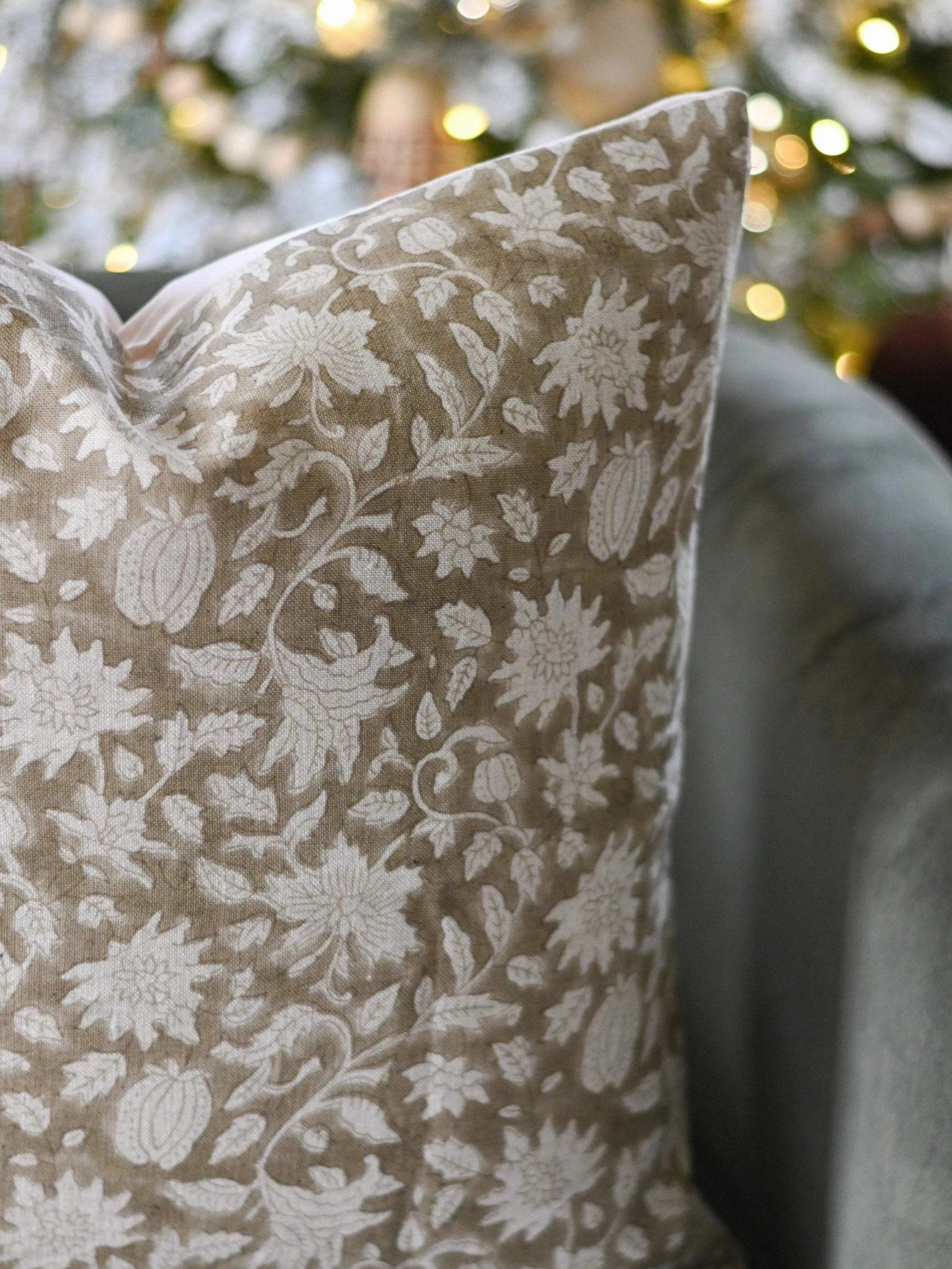 Molly Botanical Print Deep Caramel Pillow Cover Pillow Covers