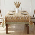 Faith Floral Block Print Tablecloth