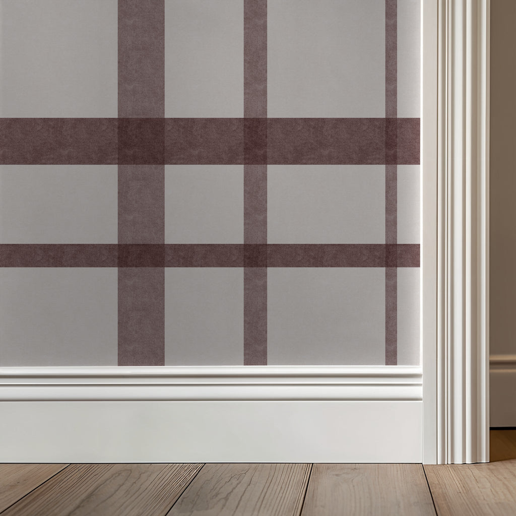 Ashford Plaid (Maroon) Wallpaper