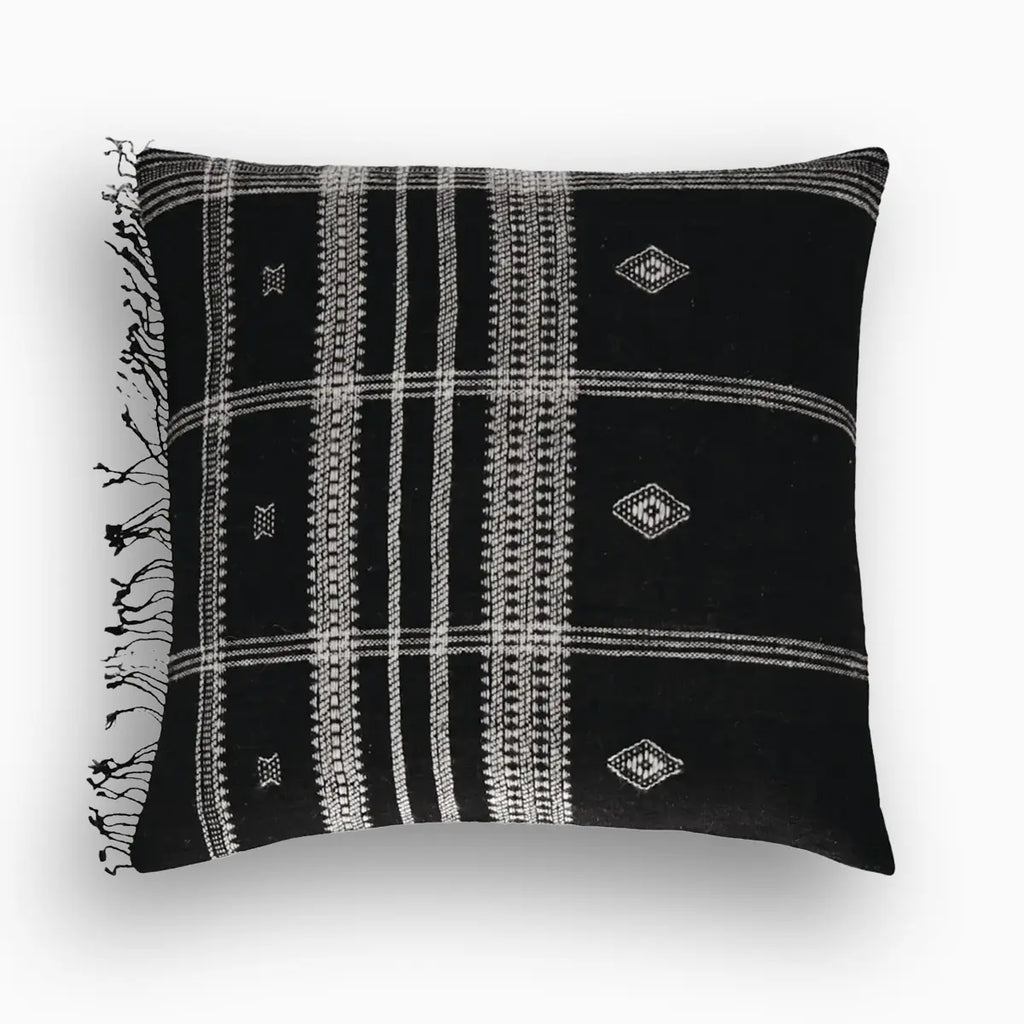 Ollie Stripe Black Pillow Cover 22" x 22" Double Sided Pillow Covers