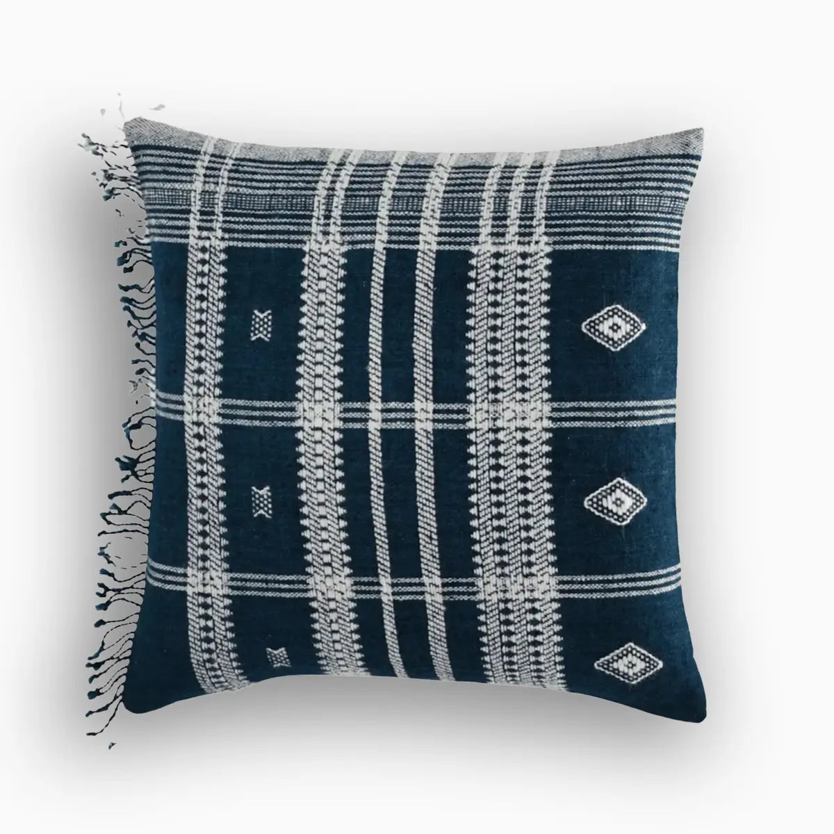 Harold Stripe Marine Blue Pillow Cover 22" x 22" Double Sided Pillow Covers