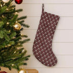 Maroon Floral Block Print Stocking Stockings