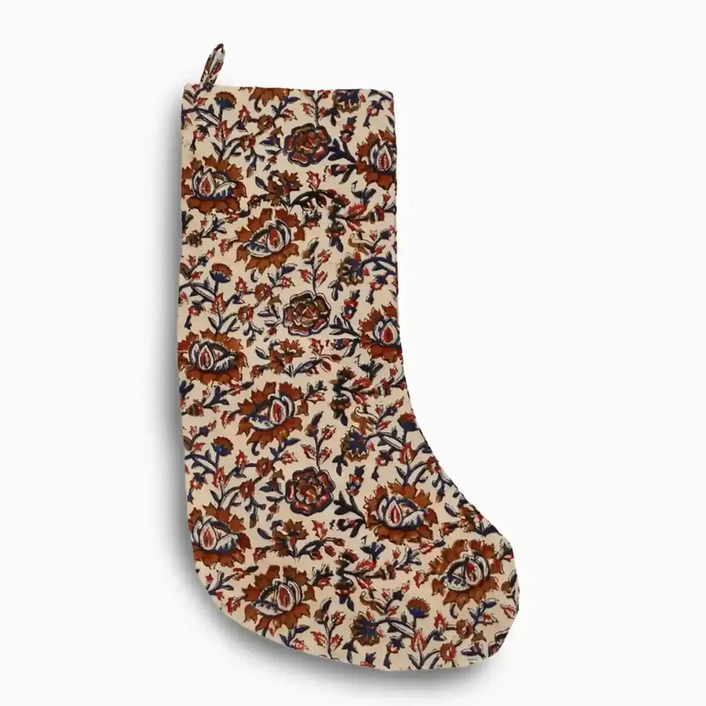 Multi Color Floral Block Print Stocking Stockings