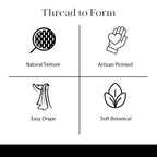 Vines & Petals Tan Dust Linen Fabric Linen Fabric