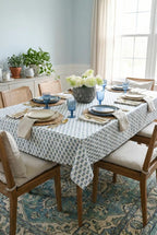 Imogen Floral Block Print Tablecloth