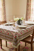Daphne Floral Block Print Tablecloth