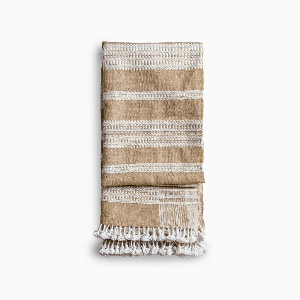 Handwoven Vintage Bhujodi Bed Throw -Mustard Yellow - 50" x 90" Handloom Throws