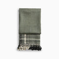 Handwoven Vintage Bhujodi Bed Throw - Sun Bleached Blue - 40" x 90" Handloom Throws