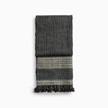 Bhujodi Handwoven Wool Textured Throw Black Handloom Throws
