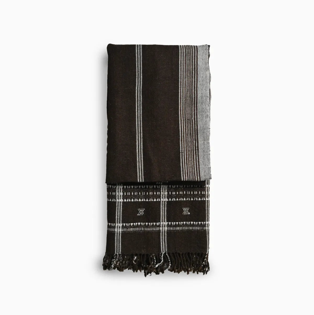 Handwoven Vintage Bhujodi Bed Throw Brown Handloom Throws