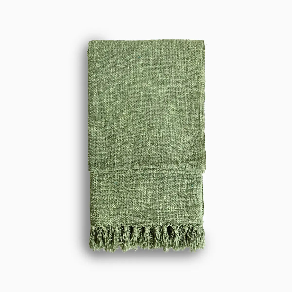 Solid Throw Buy Woodland Green Handwoven Wool Throw | Thread To Form