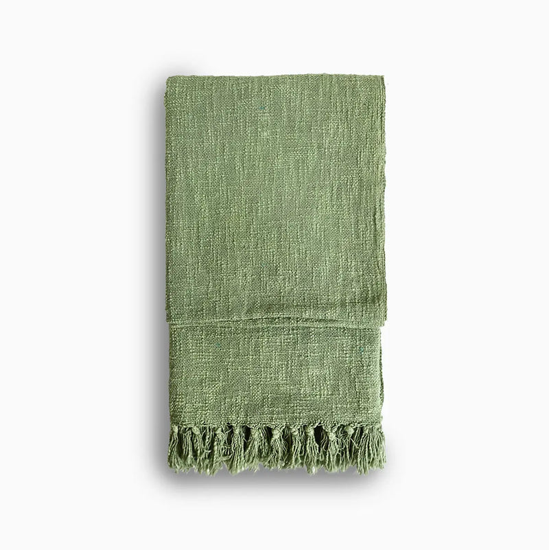 Woodland Green Solid Throw Throws