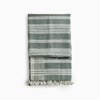 Handwoven Vintage Bhujodi Bed Throw -Muted Green - 50" x 90" Handloom Throws