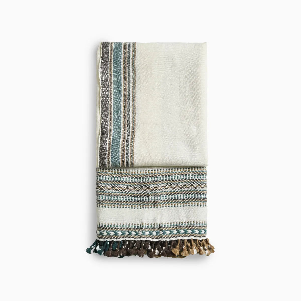 Handwoven Vintage Bhujodi Bed Throw - Seaside - 40 x 90 Handloom Throws
