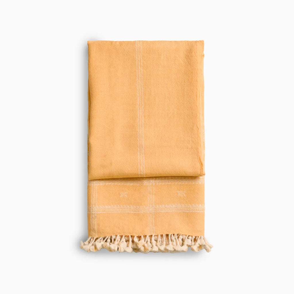 Handwoven Vintage Bhujodi Bed Throw - Amber Glow - 40 X 90 Handloom Throws