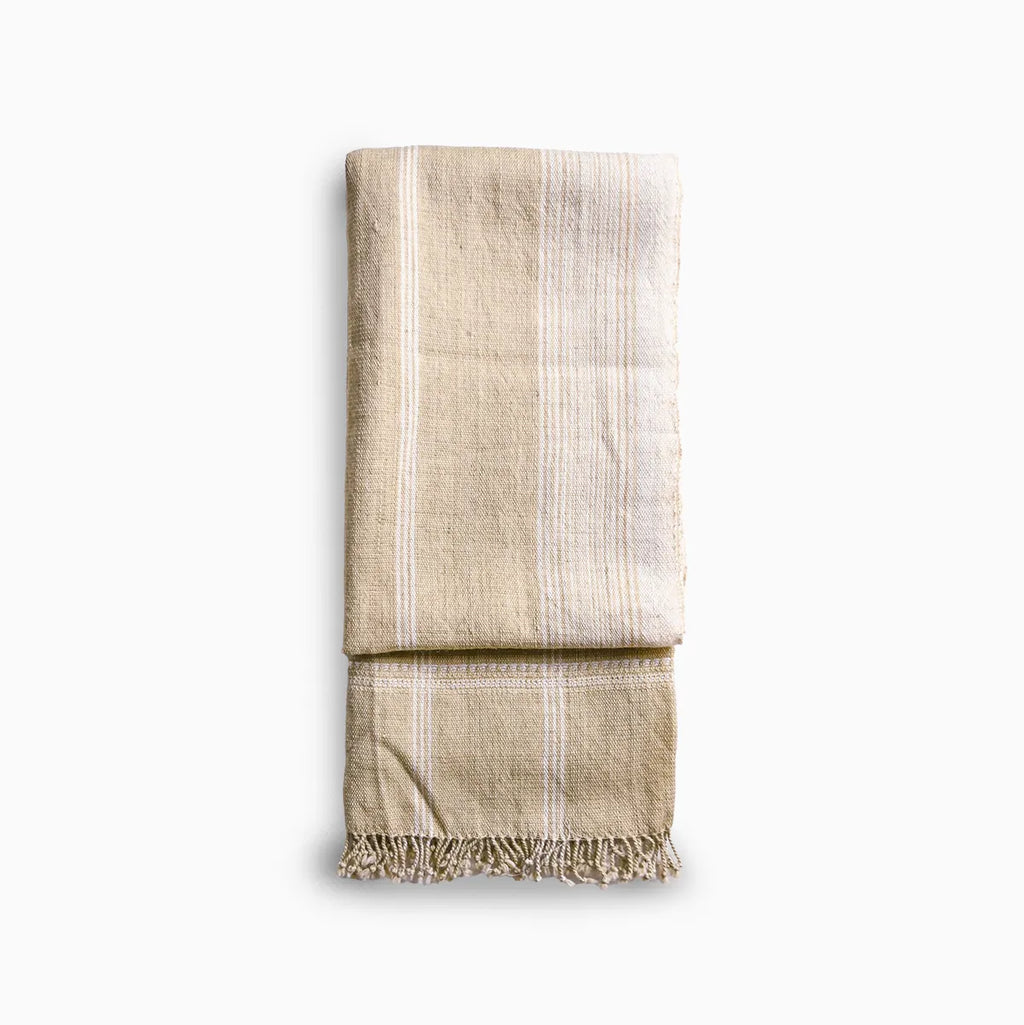 Bhujodi Vintage Handwoven Wool Bed Throw – Golden Yellow Handloom Throws