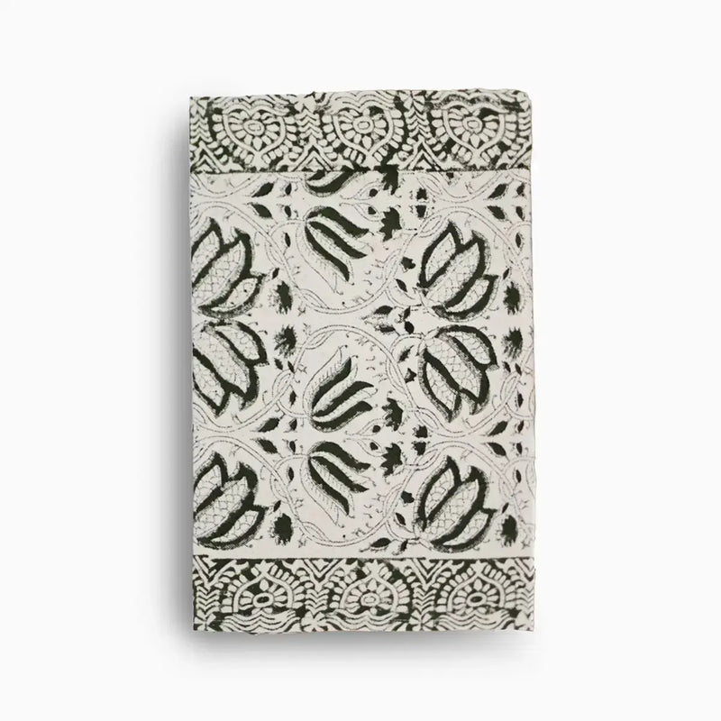 Hand Block Print Table Runner – White & Fern Green Table Runners